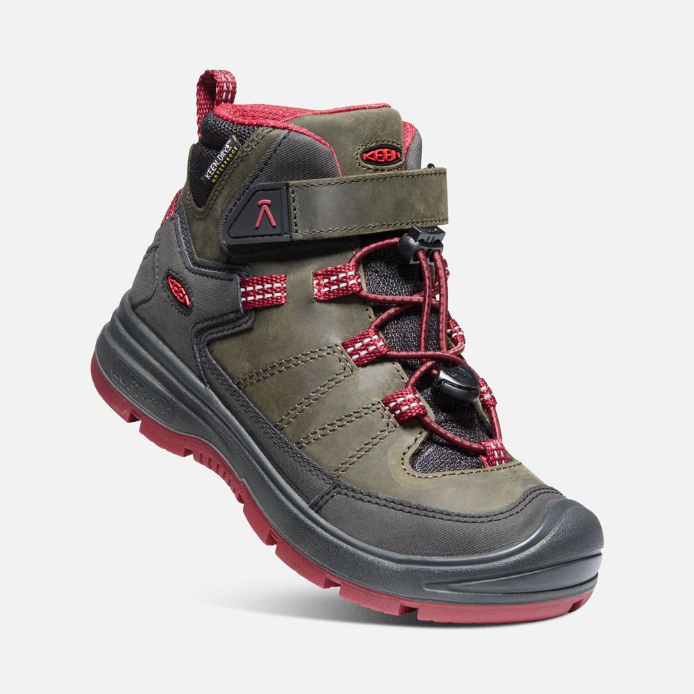 Botas de Seguridad Keen Mexico Grises/Rojos - Niños Redwood Waterproof - AI8137094